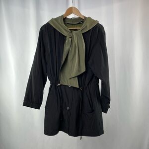 Vintage Gallery Hooded Jacket in Black Green Size Small